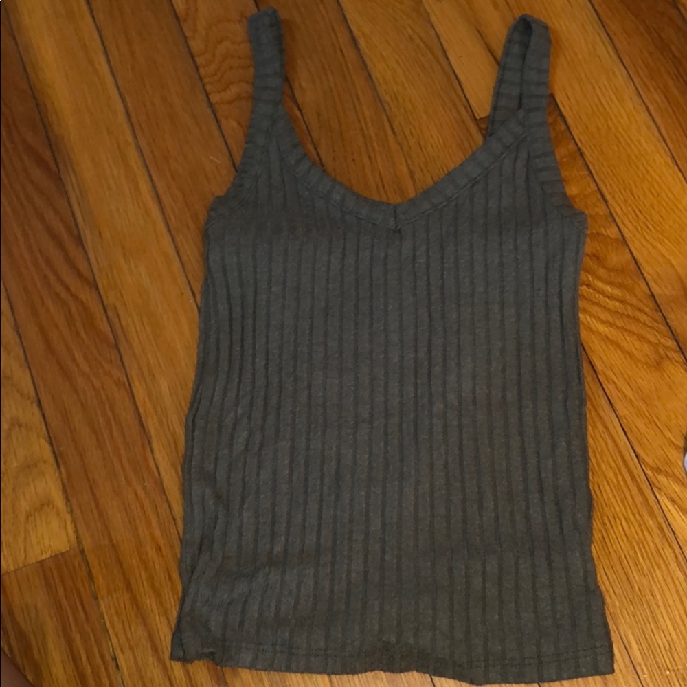 Army Green Striped tank top